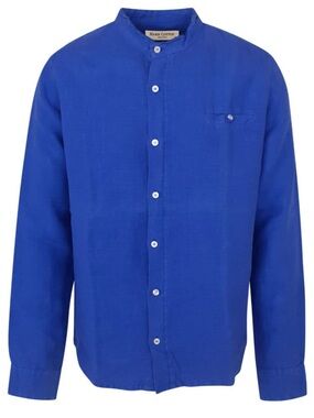 Harris Cotton Slim Fit Sapphire Mandarin Collar Shirt Jacket